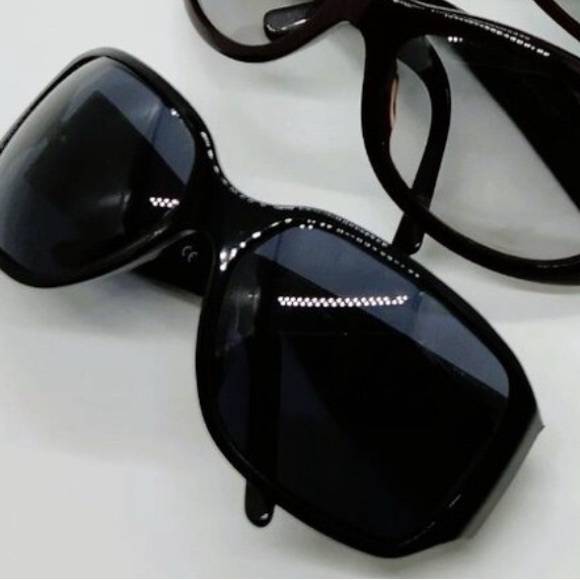 Versace Black Sunglasses with Silver Crystal Accent